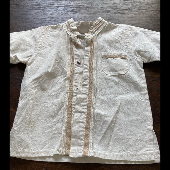 Other - Beige button down guayabera 12 months